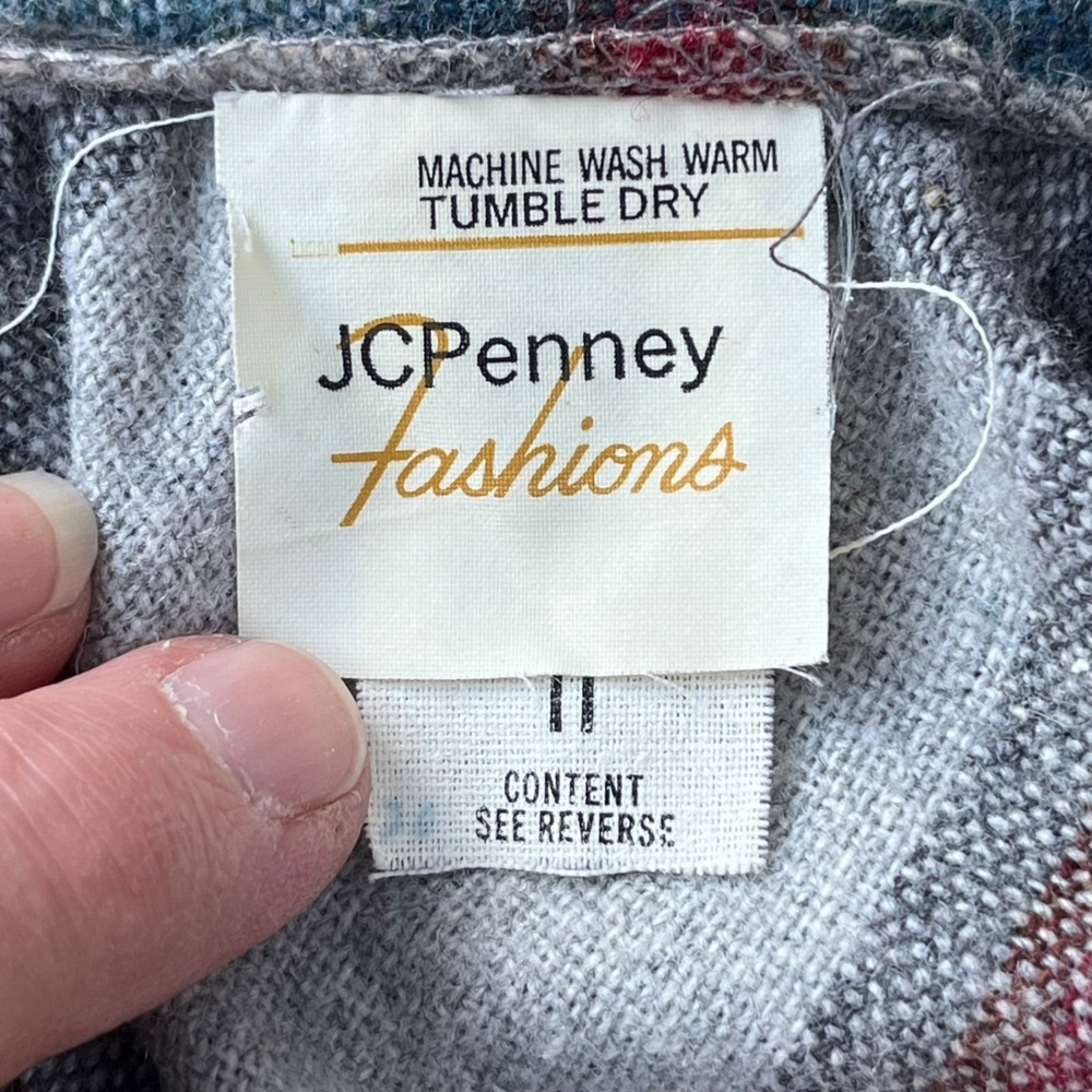 Vintage JC‎ Penney Fashions Plaid Midi Skirt Size 11 Wool Blend Red/Gray READ - Picture 4 of 8